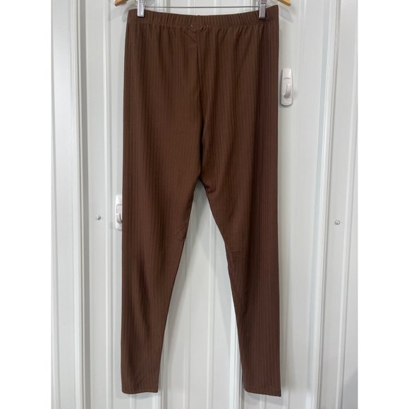 Capella Ribbed 2 Piece Cardigan and Leggings Set Womens 1XL Brown Polyester NEW - Picture 5 of 6